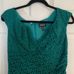 Adrianna Papell Green Size 8 Sleeveless Dress